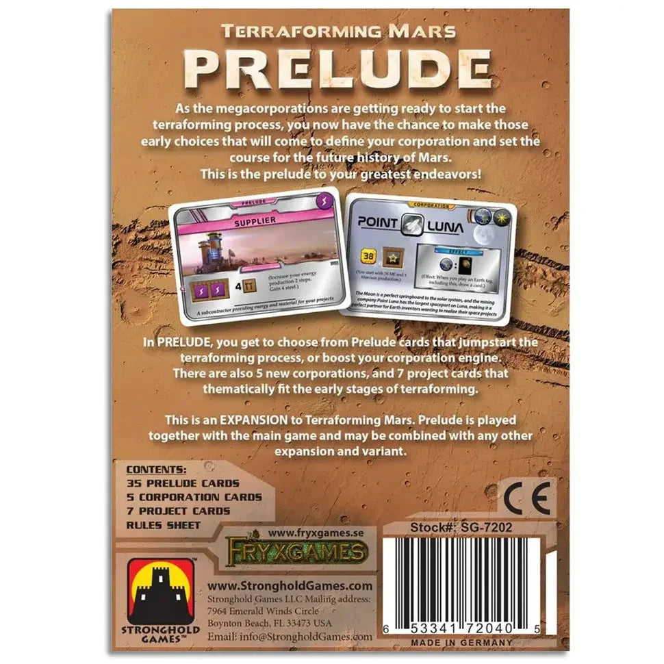 Terraforming Mars: Prelude Expansion – Board Game Expansion - End State Games